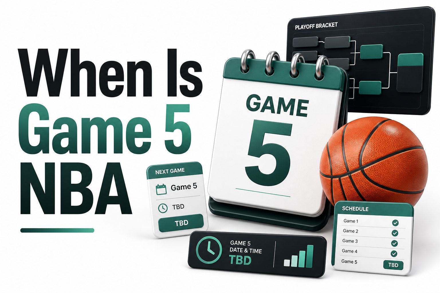 when-is-game-5-nba NBA players on court during a playoff game with scoreboard lights overhead